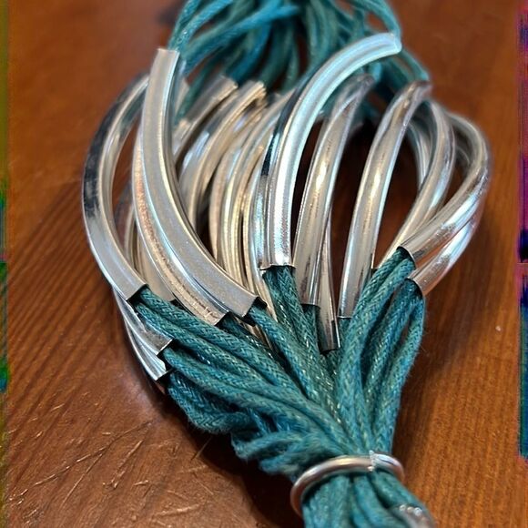 Bundle 3 for $15 Silver-tone Metal Covering Teal Multi-Strand Bracelet - Picture 6 of 10